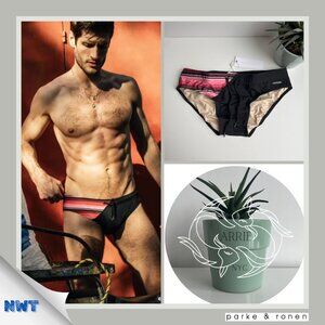 Parke & Ronen - Meridian Swim Brief - Olympian Black Pink Combo (M)